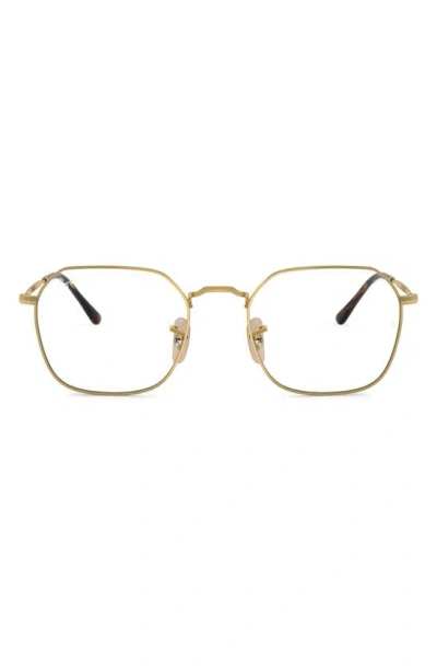 Ray Ban Jim 51mm Irregular Optical Glasses In Gold Flash