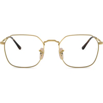 Ray Ban Ray-ban Jim 53mm Irregular Optical Glasses In Gold Flash