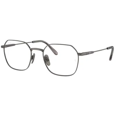 Ray Ban Jim Titanium Demo Geometric Unisex Eyeglasses Rx8794 1000 53 In Gray