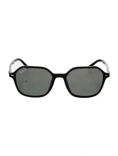 Pre-owned Ray Ban John Square Sunglasses In Black
