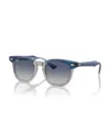 Ray-ban Jr Kid's Sunglasses, Rb9098s In Top Dark Blue,brown,light Gray