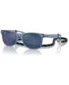 Ray-ban Jr Kids Sunglasses, New Wayfarer (ages 7-10) In Opal Blue