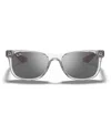 Ray-ban Jr . Kids Sunglasses, Rj9052s New Wayfarer (ages 11-13) In Transparent Grey,grey Mirror Silver