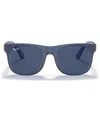 Ray-ban Jr . Kids Sunglasses, Rj9069s (ages 11-13) In Rubber Trasp Blue,dark Blue