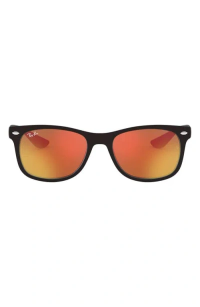Ray Ban Ray-ban Junior 48mm Wayfarer Mirrored Sunglasses In Matte Black/red