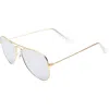 Ray Ban Ray-ban Junior 50mm Mirrored Aviator Sunglasses In Gold/lilac Mirror
