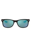 Ray Ban Ray-ban Junior 50mm Wayfarer Mirrored Sunglasses In Black/blue Mirror