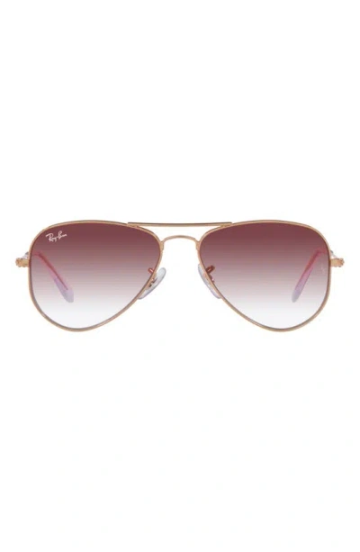 Ray Ban Junior 52mm Aviator Sunglasses In Rose Gold
