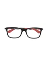 Ray-ban Junior Logo-embossed Rectangular-frame Glasses In Black