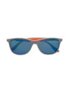 Ray-ban Junior Logo-engraved Square-frame Sunglasses In Grey
