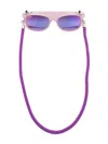 Ray-ban Junior Neck-strap Rectangular Frame Sunglasses In Purple