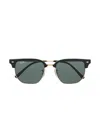 Ray-ban Junior New Clubmaster Square-frame Sunglasses In Black