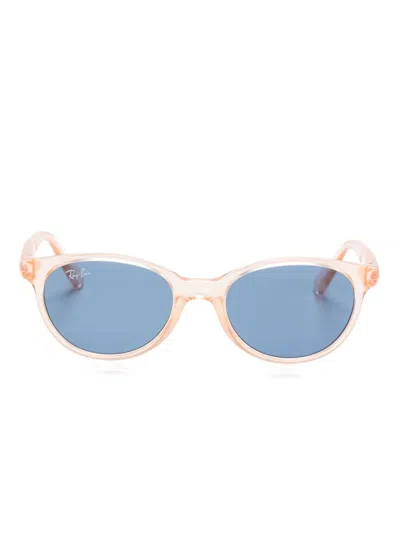 Ray-ban Junior Kids' Oval-frame Sunglasses In Orange