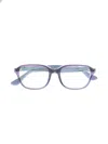 Ray-ban Junior Polished-effect Square-frame Glasses In Purple