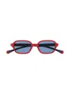 Ray-ban Junior Rb9074s Rectangle-frame Sunglasses In Red