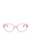 Ray-ban Junior Round-frame Glasses In Pink
