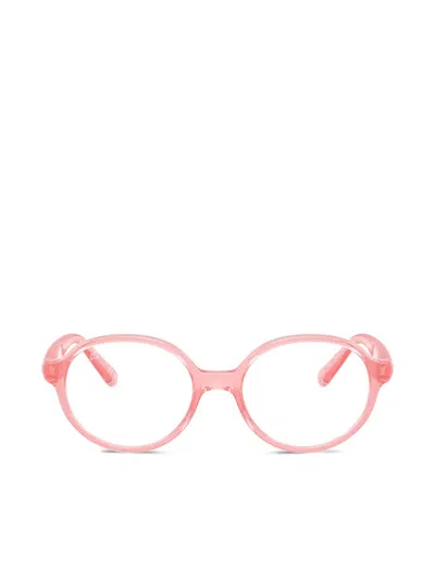 Ray-ban Junior Kids' Round-frame Glasses In Pink