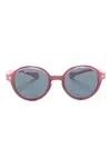 Ray-ban Junior Round-frame Sunglasses In 709887 Pink