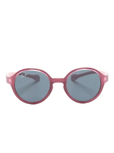 Ray-ban Junior Kids' Round-frame Sunglasses In 709887 Pink