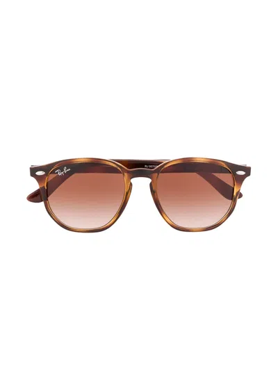 Ray-ban Junior Kids' Tortoiseshell Wayfarer Sunglasses In 棕色