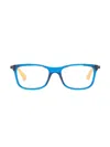 Ray-ban Junior Two-tone Rectangle-frame Glasses In Blue