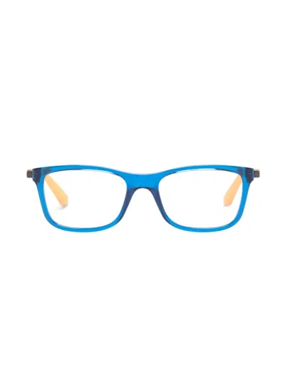 Ray-ban Junior Kids' Two-tone Rectangle-frame Glasses In Blue
