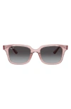 Ray Ban Junior Wayfarer 48mm Sunglasses In Transparent Pink Grey Gradient