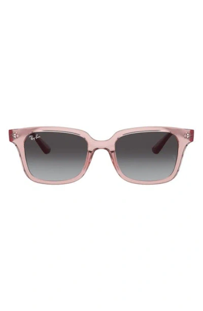 Ray Ban Junior Wayfarer 48mm Sunglasses In Transparent Pink Grey Gradient