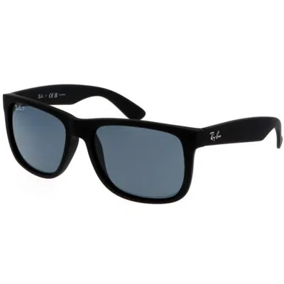 Ray Ban Justin Black Nylon Square Blue Men's Sunglasses Rb4165 622/2v 54-16