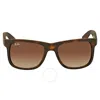 RAY BAN RAY BAN JUSTIN CLASSIC BROWN GRADIENT SQUARE MEN'S SUNGLASSES RB4165 710/13 51