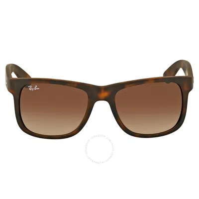Ray Ban Justin Classic Brown Gradient Square Men's Sunglasses Rb4165 710/13 51 In Black