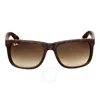 Ray Ban Justin Classic Brown Gradient Square Unisex Sunglasses Rb4165 710/13 54 In Brown