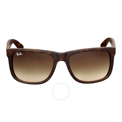 Ray Ban Justin Classic Brown Gradient Square Unisex Sunglasses Rb4165 710/13 54