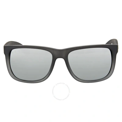 RAY BAN RAY BAN JUSTIN CLASSIC SILVER GRADIENT MIRROR RECTANGULAR MEN'S SUNGLASSES RB4165 852/88 54