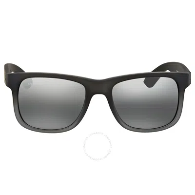 Ray Ban Justin Classic Silver Gradient Mirror Square Men's Sunglasses Rb4165 852/88 51 In Grey / Silver