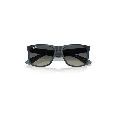 Ray Ban Justin Classic Sunglasses Rubber Blue Frame Grey Lenses 55-17