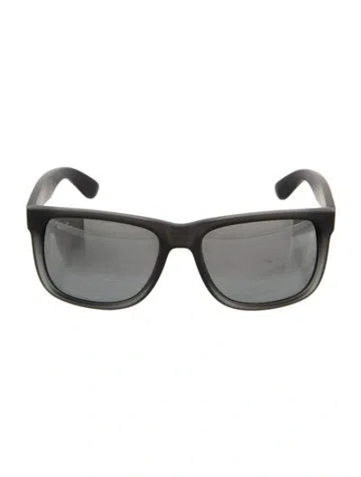 Pre-owned Ray Ban Justin Matte Wayfarer Sunglasses In Grey