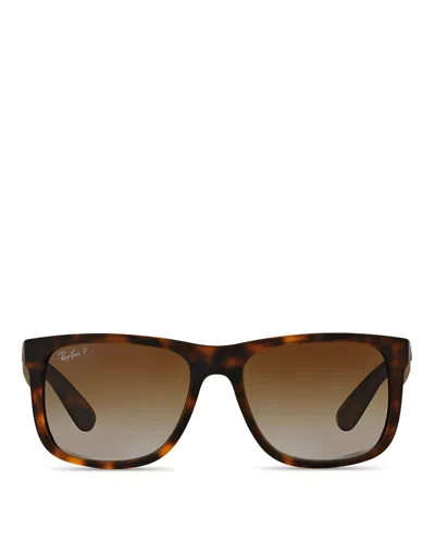 RAY BAN RAY-BAN JUSTIN POLARIZED SQUARE SUNGLASSES, 55MM,RB416555-YP