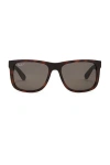 Ray Ban Justin Polarized Square Sunglasses In Black