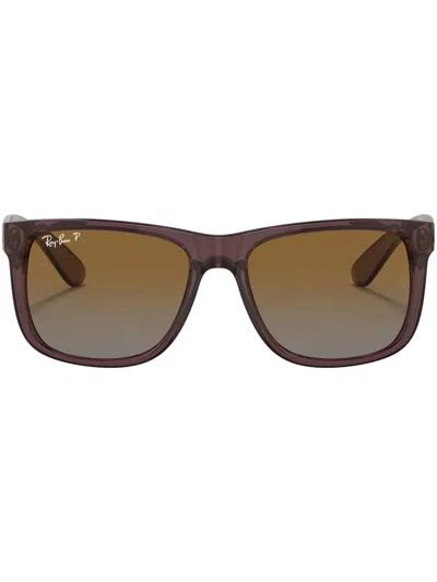 Ray Ban Justin Rectangular-frame Sunglasses In Brown