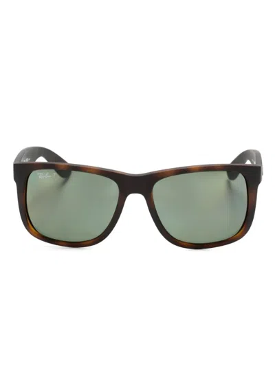 Ray Ban Justin Square-frame Sunglasses In Brown