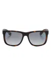 Ray Ban Justin Square-frame Sunglasses In Brown