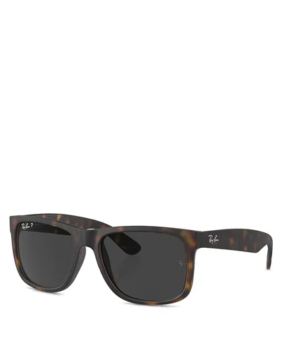 Ray Ban Ray-ban Justin Square Sunglasses, 54mm In Brown/gray Polarized Solid