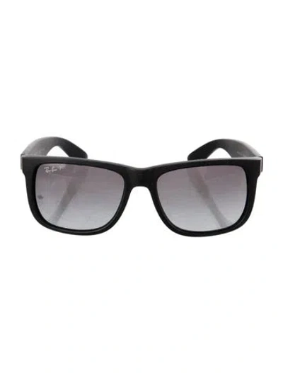 Pre-owned Ray Ban Justin Square Sunglasses In Black