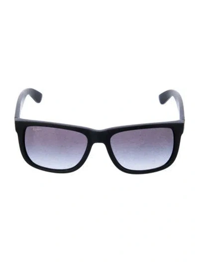 Pre-owned Ray Ban Justin Square Sunglasses In Black
