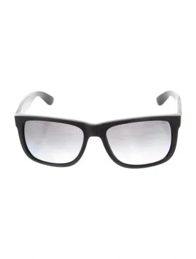 Pre-owned Ray Ban Justin Square Sunglasses In Black