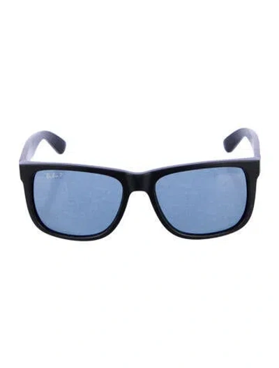Pre-owned Ray Ban Justin Wayfarer Sunglasses In Black