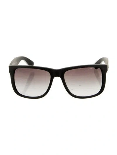 Pre-owned Ray Ban Justin Wayfarer Sunglasses In Black