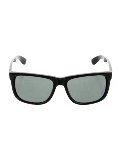 Pre-owned Ray Ban Justin Wayfarer Sunglasses In Black