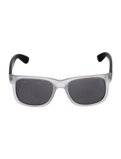 Pre-owned Ray Ban Justin Wayfarer Sunglasses In Black/clear